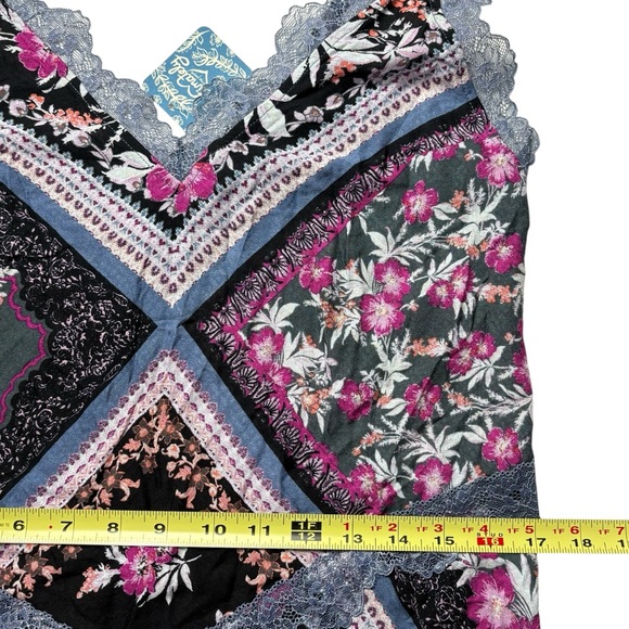 NWT Free People Intimately Stevie Printed Maxi Slip Dress Size S Graphite Combo - Picture 9 of 13